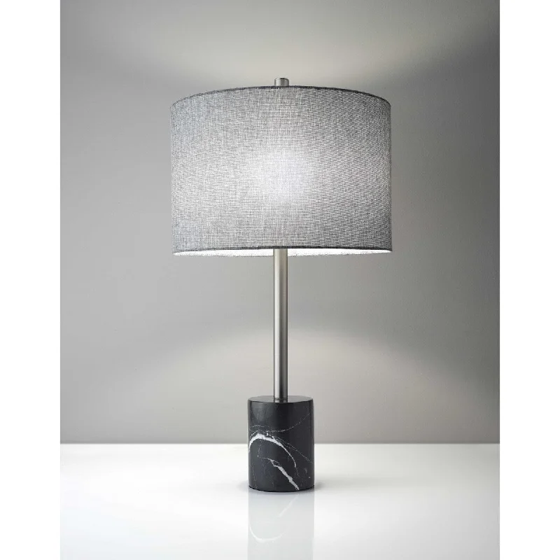 fabric table lamps with a linen shade for a relaxed and breathable lookfabric table lamps with a linen shade for a relaxed and breathable lookBarbell Brushed Steel Black Marble Table Lamp - 28 x 15 x 15