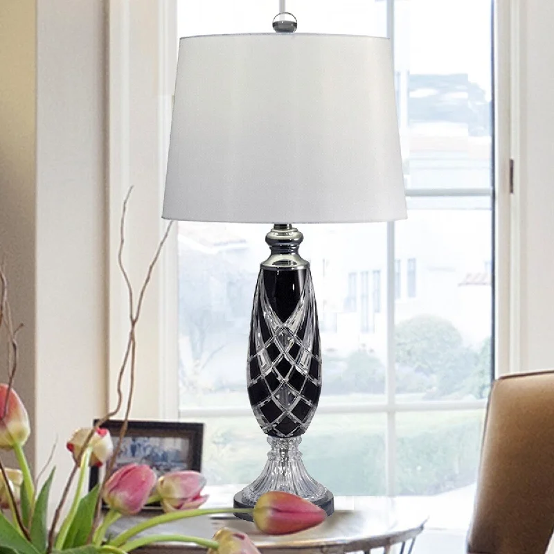 fabric table lamps with a linen shade for a relaxed and breathable lookfabric table lamps with a linen shade for a relaxed and breathable lookBlack Shield 24 Lead Hand Cut Crystal Table Lamp