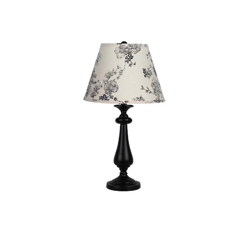 metal table lamps with a matte black finish for a sleek appearancemetal table lamps with a matte black finish for a sleek appearanceBlack Table Lamp with Wild Roses Printed Shade