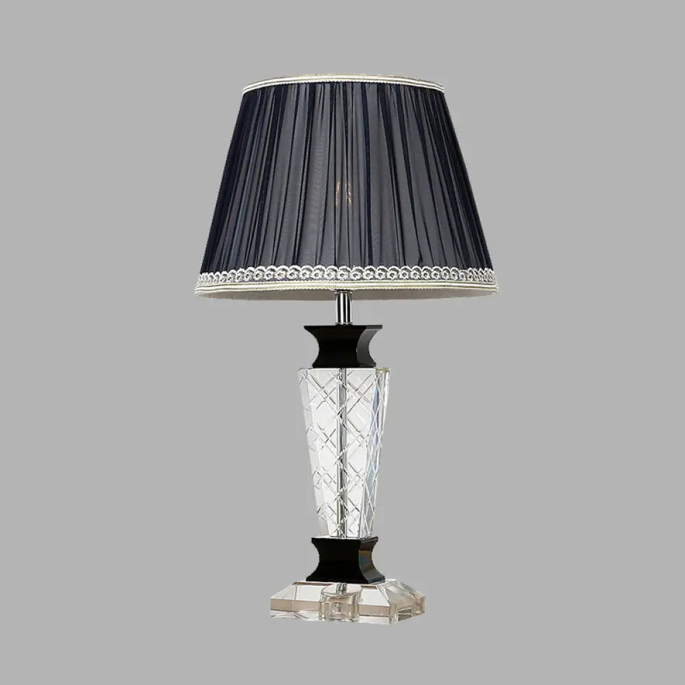 bohemian table lamps with colorful patterns for eclectic bedroomsbohemian table lamps with colorful patterns for eclectic bedroomsTraditional Style Black Tapered Nightstand Lamp - Crystal Base, 1 Light Bedroom Table Light