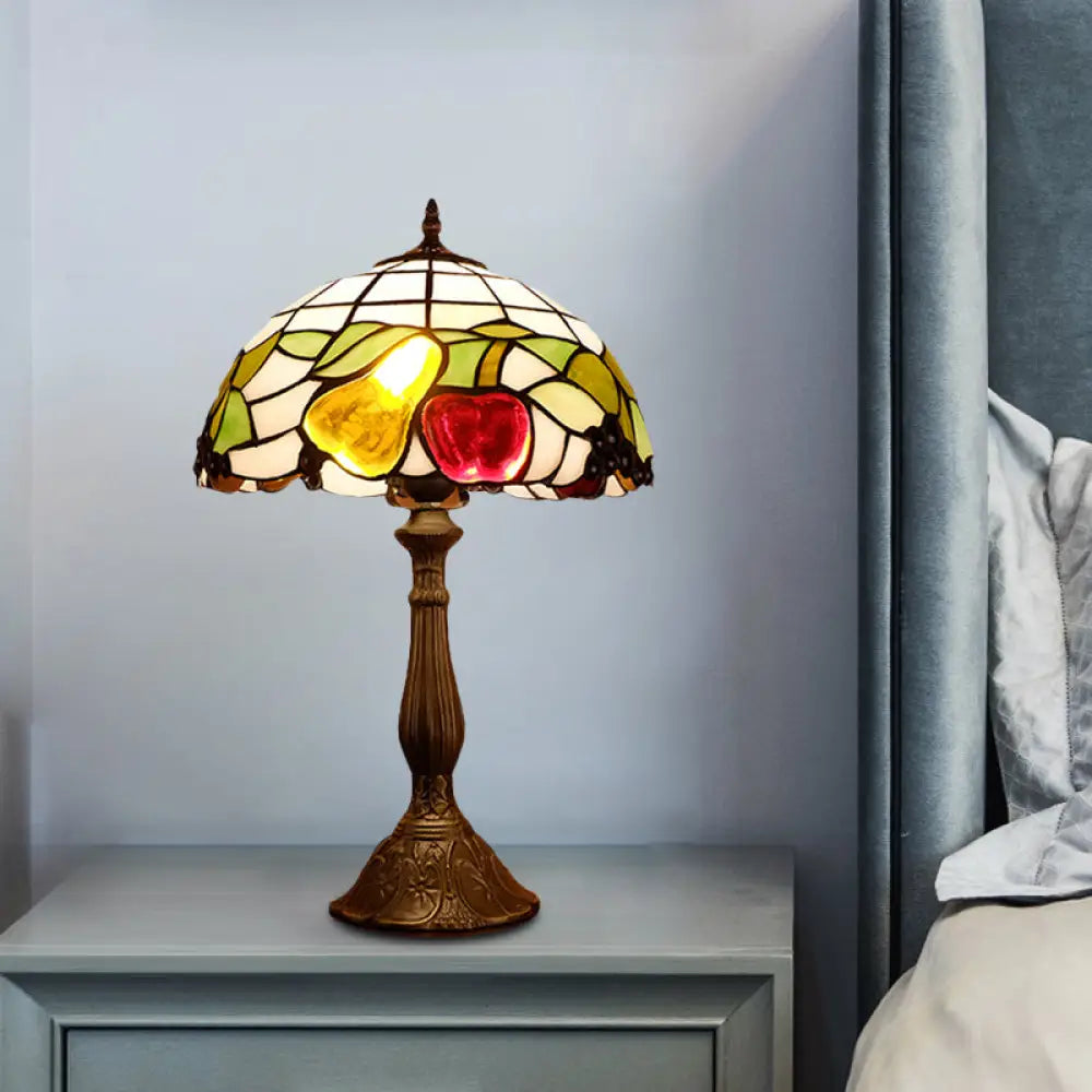 bohemian table lamps with colorful patterns for eclectic bedroomsbohemian table lamps with colorful patterns for eclectic bedroomsTiffany Stained Glass Table Lamp with Fruit Pattern - Bowl Shade Night Light, Bronze Finish