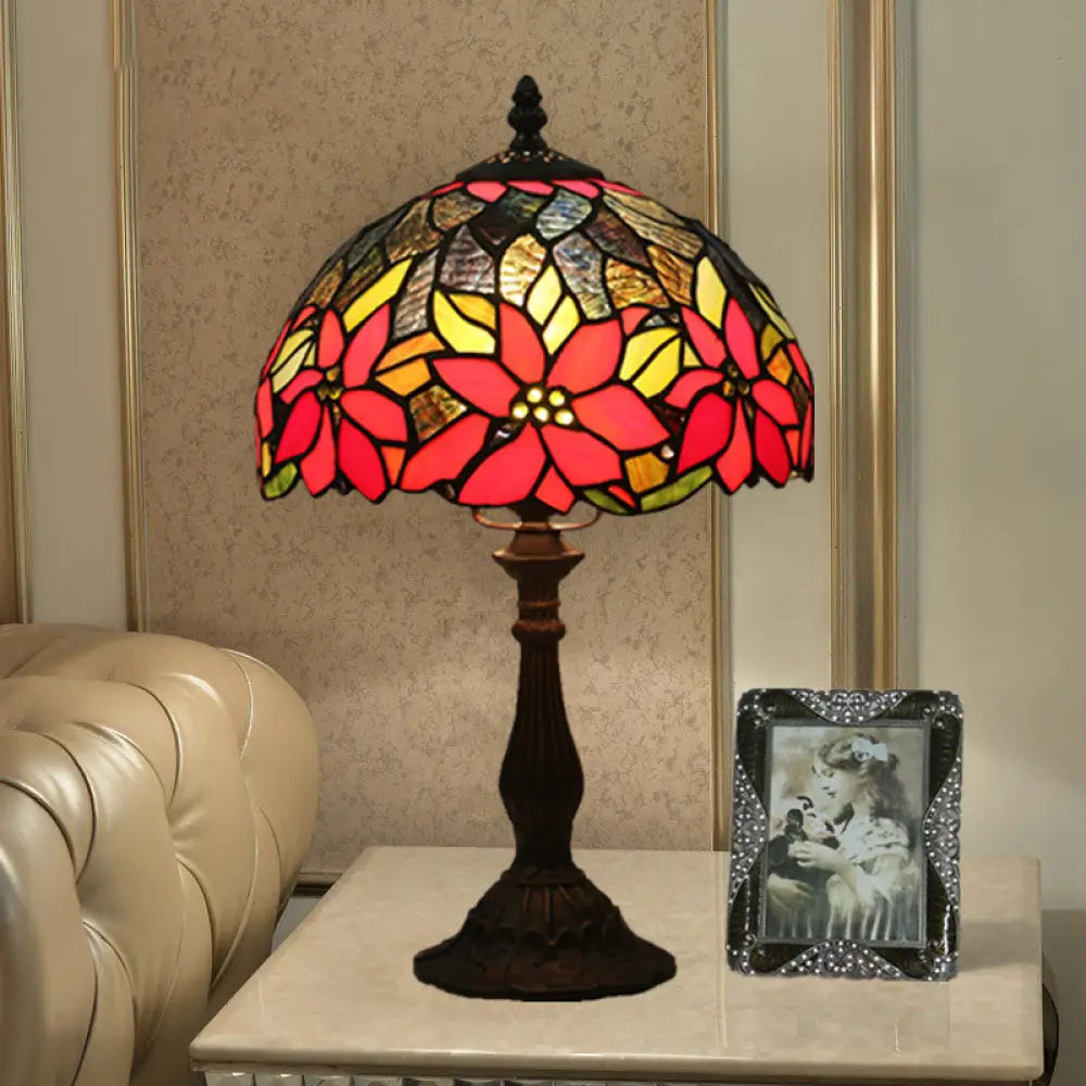 coastal style table lamps with nautical elements for beach housescoastal style table lamps with nautical elements for beach housesBowled Beauty: Mediterranean Flower Patterned Desk Lamp in Bronze
