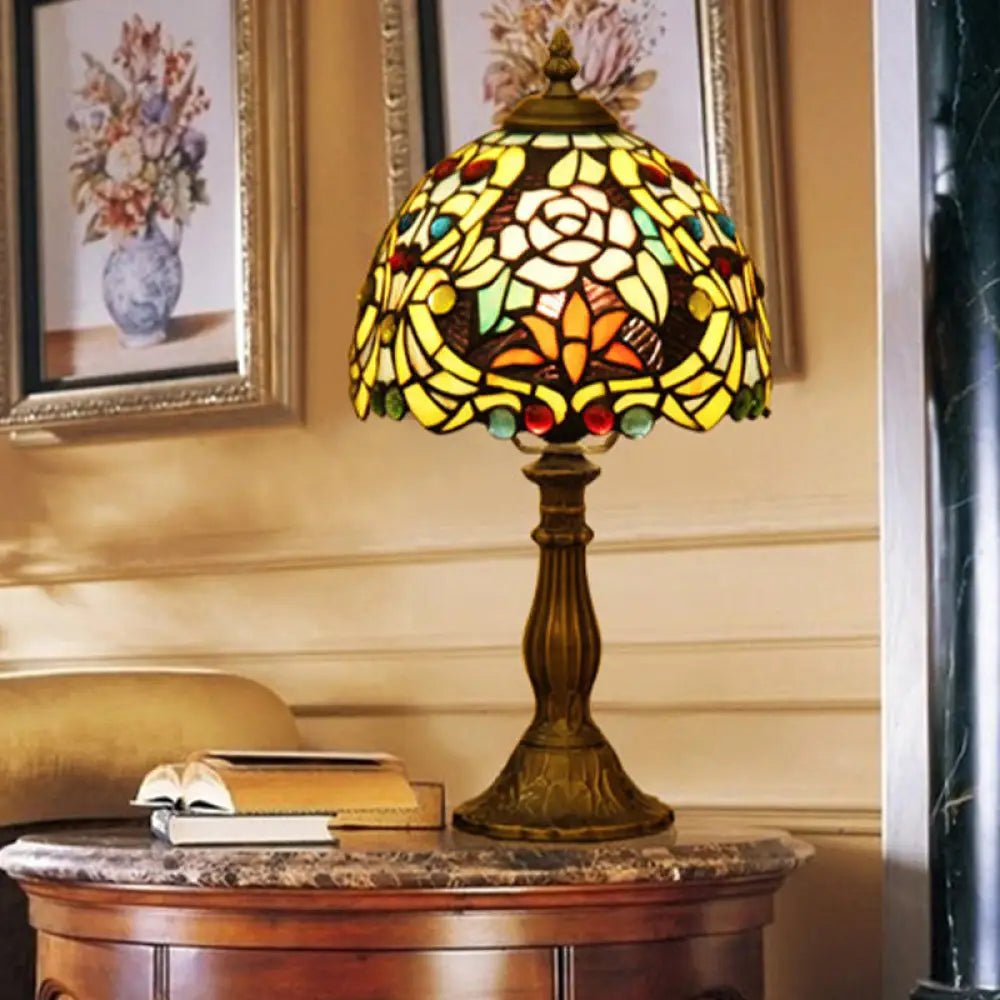industrial style table lamps with exposed bulbs for loft apartmentsindustrial style table lamps with exposed bulbs for loft apartmentsVictorian Hand Cut Glass Dome Shaped Bronze Table Light - Blossom Pattern Nightstand Lighting