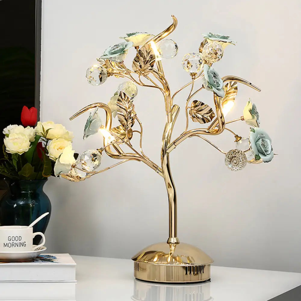 crystal table lamps with dazzling prisms for a glamorous effectcrystal table lamps with dazzling prisms for a glamorous effectRomantic Pastoral Ceramic Flowering Tree Table Lamp with 3-Head Nightstand Light