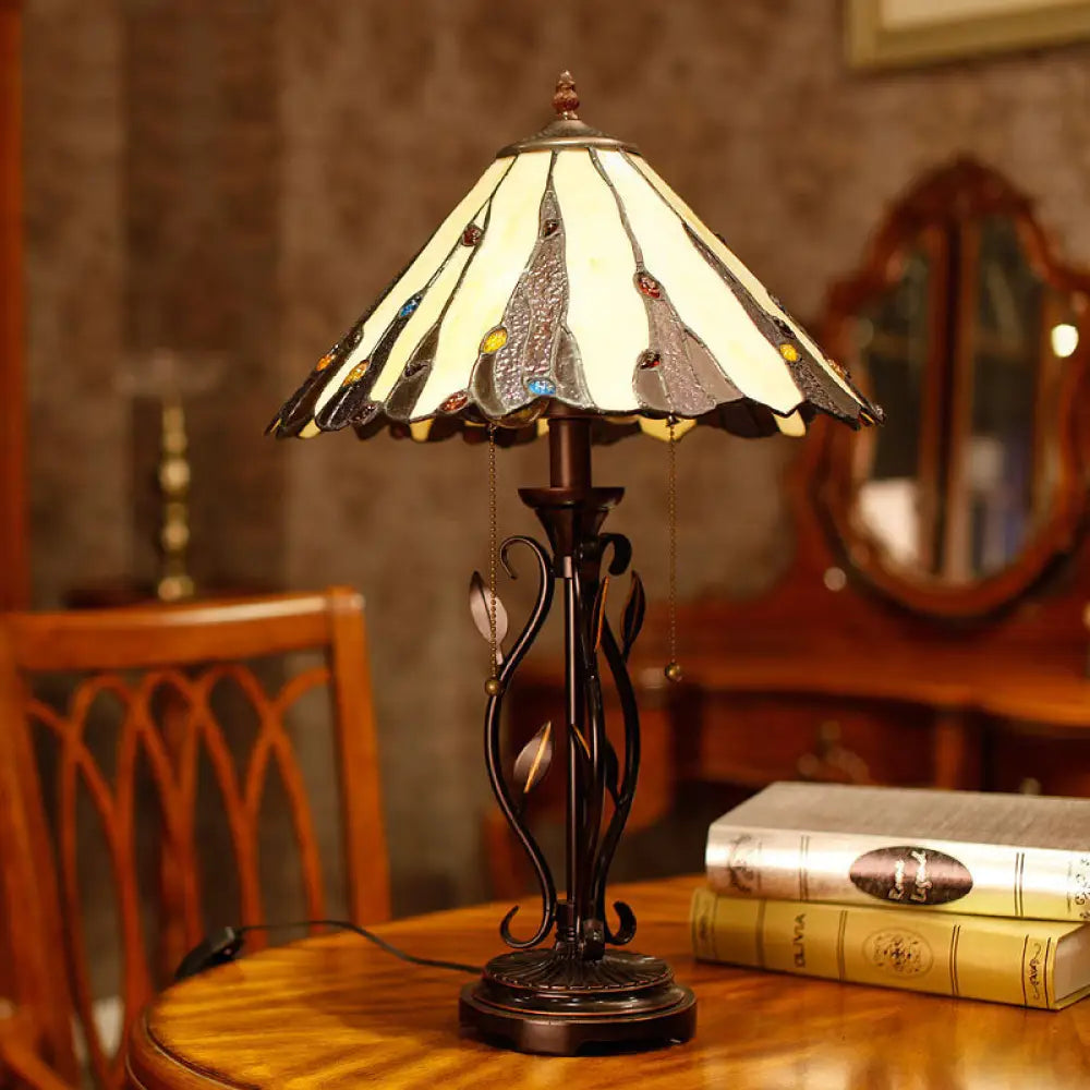 coastal style table lamps with nautical elements for beach housescoastal style table lamps with nautical elements for beach housesTiffany Coffee Candle Table Lamp - Stained Glass Night Lighting with Pull-Chain and 2-Light Metal Design
