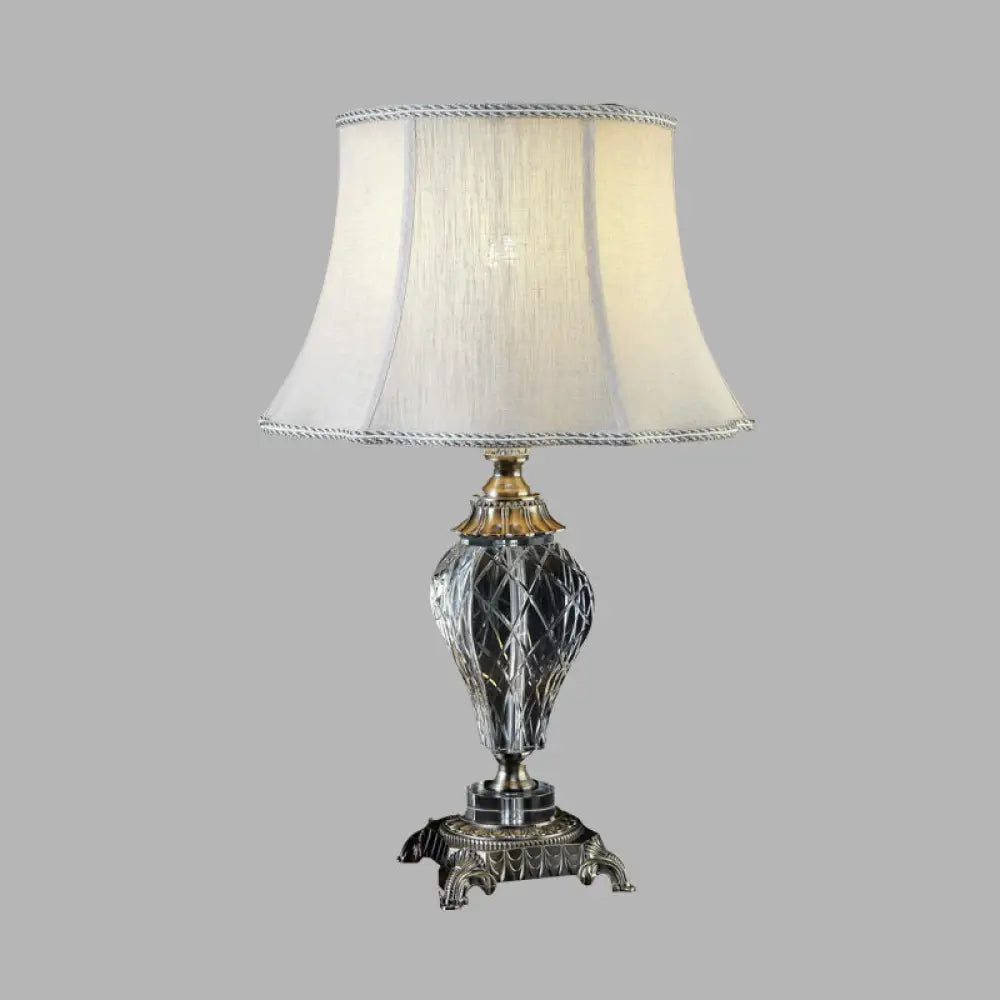 leather table lamps with a distressed texture for a rugged charmleather table lamps with a distressed texture for a rugged charmGray Cream Crystal Urn-Shaped Nightstand Lamp - 1 Light Bedroom Night Table Light