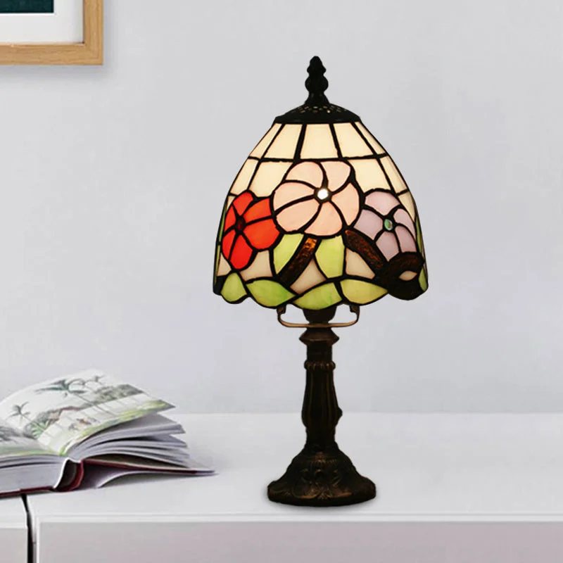 ceramic table lamps with hand painted designs for an artistic touchceramic table lamps with hand painted designs for an artistic touchDome-shaped Baroque Style Nightstand Lamp - Stained Glass with Blossom Pattern in Red/Pink/Orange