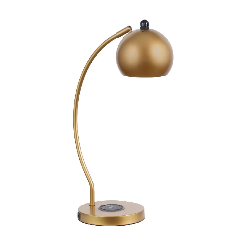 glass table lamps with a frosted surface for soft light diffusionglass table lamps with a frosted surface for soft light diffusionEncore Gold Dome Shade Table Lamp with Curved Neck
