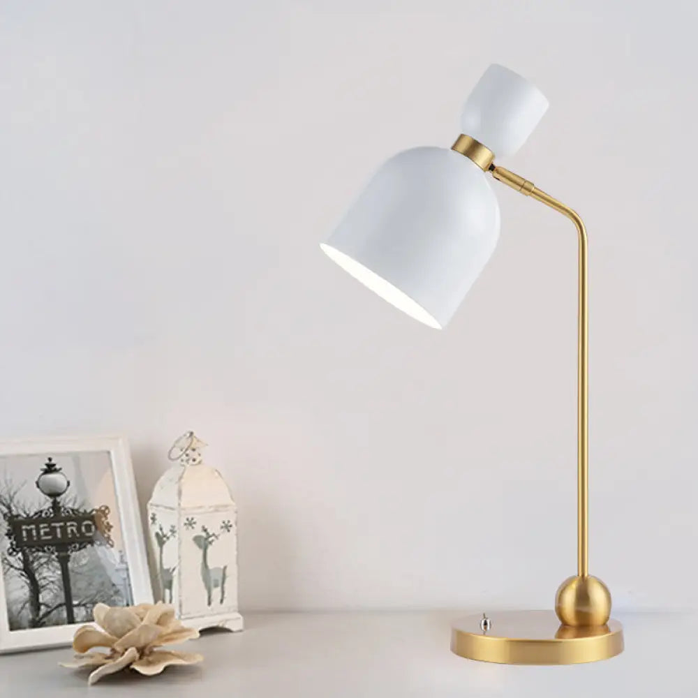 industrial style table lamps with exposed bulbs for loft apartmentsindustrial style table lamps with exposed bulbs for loft apartmentsModernist Metal Nightstand Lamp - Flared Single Head, White and Gold Finish