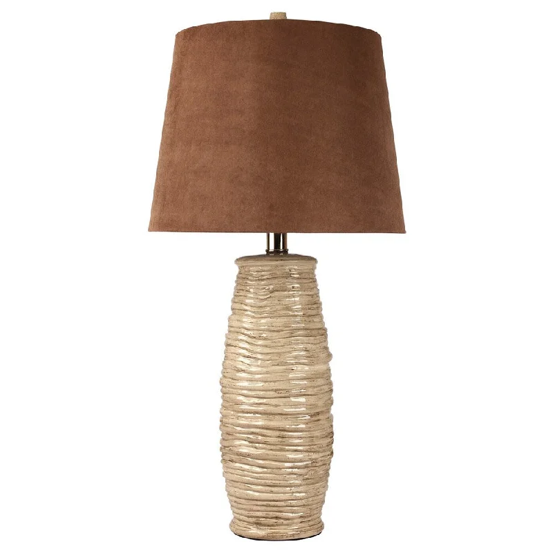 industrial style table lamps with exposed bulbs for loft apartmentsindustrial style table lamps with exposed bulbs for loft apartmentsHaldis Brown/Cream 30 Inch Ceramic Table Lamps - Set of 2