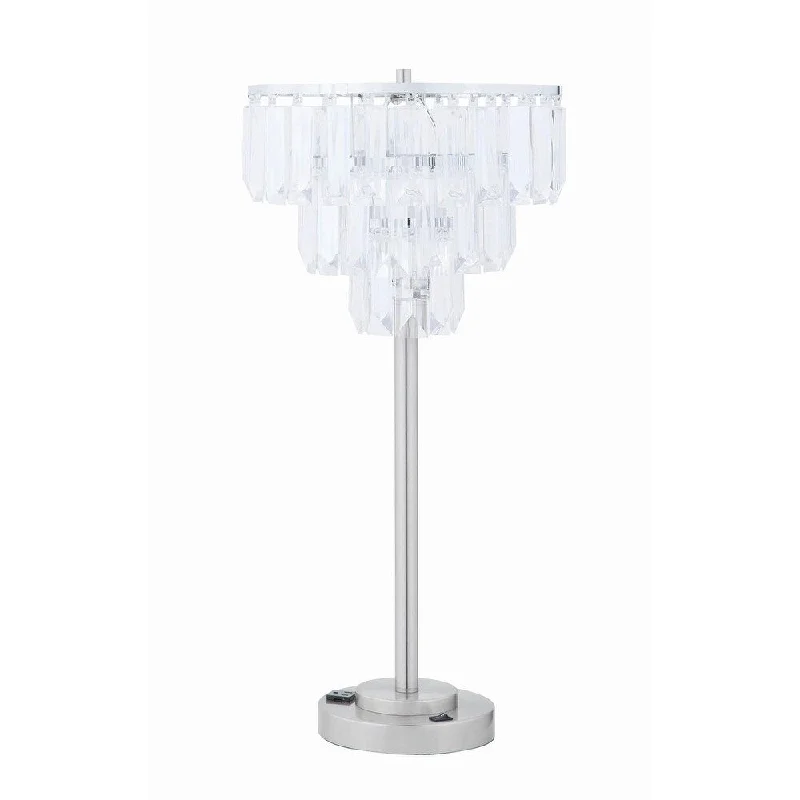 wooden table lamps with natural grain for a warm and organic feelwooden table lamps with natural grain for a warm and organic feelHanover Chrome Metal Table Lamp