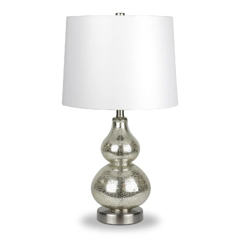 leather table lamps with a distressed texture for a rugged charmleather table lamps with a distressed texture for a rugged charmHomeRoots 21" Nickel Glass Table Lamp With White Drum Shade - 12