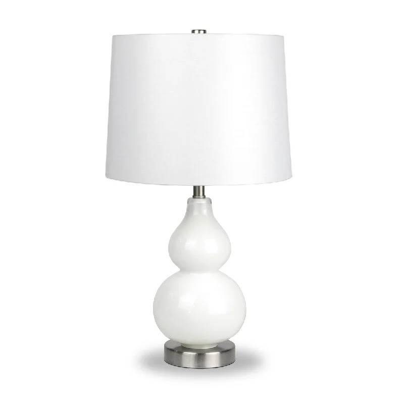 asian inspired table lamps with bamboo accents for a zen atmosphereasian inspired table lamps with bamboo accents for a zen atmosphereHomeRoots 21" White and Silver Glass Table Lamp With White Drum Shade - 12