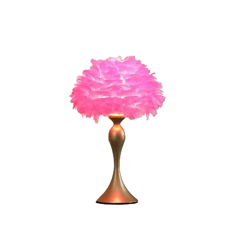 art deco table lamps with geometric shapes for a retro touchart deco table lamps with geometric shapes for a retro touchHomeRoots 24" Glam Hot Pink Feather and Gold Table Lamp - 15.5