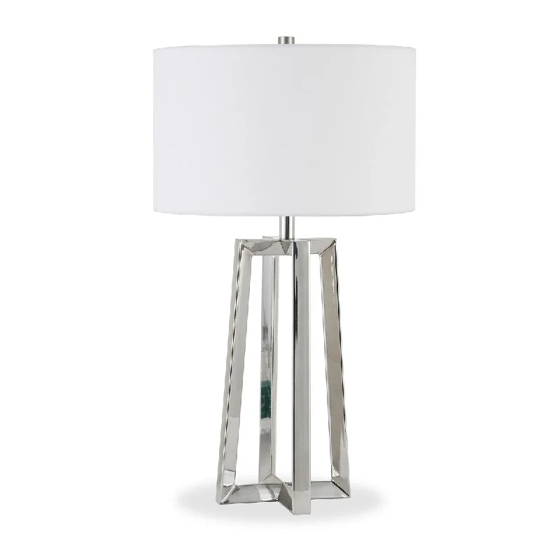 crystal table lamps with dazzling prisms for a glamorous effectcrystal table lamps with dazzling prisms for a glamorous effectHomeRoots 24" Nickel Metal Table Lamp With White Drum Shade - 14