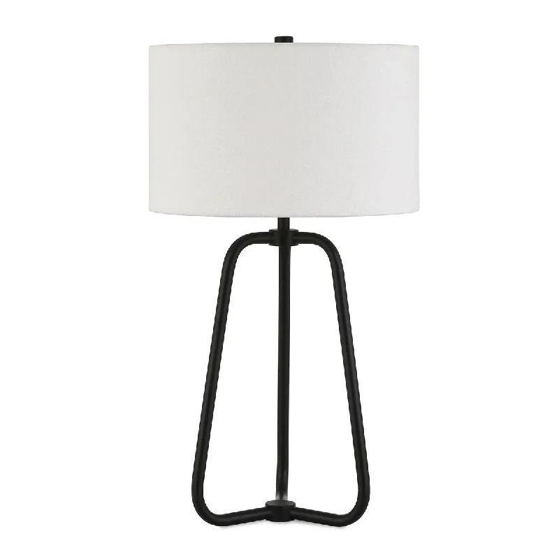 rustic farmhouse table lamps for cozy kitchensrustic farmhouse table lamps for cozy kitchensHomeRoots 25" Black Metal Table Lamp With White Drum Shade - 14