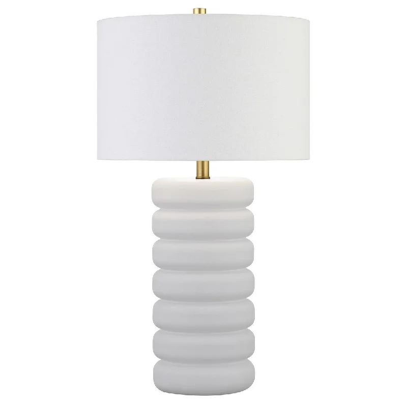 coastal style table lamps with nautical elements for beach housescoastal style table lamps with nautical elements for beach housesHomeRoots 25" White Ceramic Table Lamp With White Drum Shade - 14