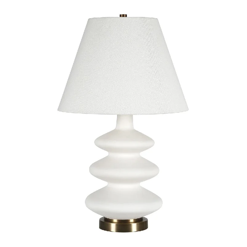 asian inspired table lamps with bamboo accents for a zen atmosphereasian inspired table lamps with bamboo accents for a zen atmosphereHomeRoots 26" Gold and White Glass Table Lamp With White Empire Shade - 16