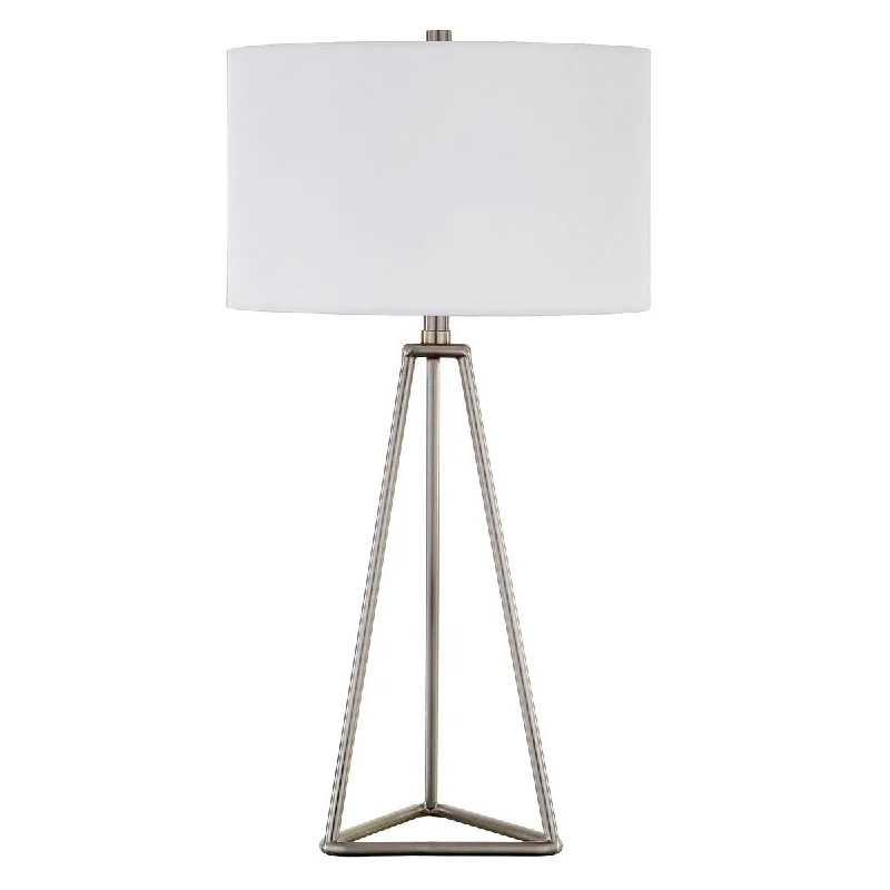 art deco table lamps with geometric shapes for a retro touchart deco table lamps with geometric shapes for a retro touchHomeRoots 26" Silver Metal Table Lamp With White Drum Shade - 14