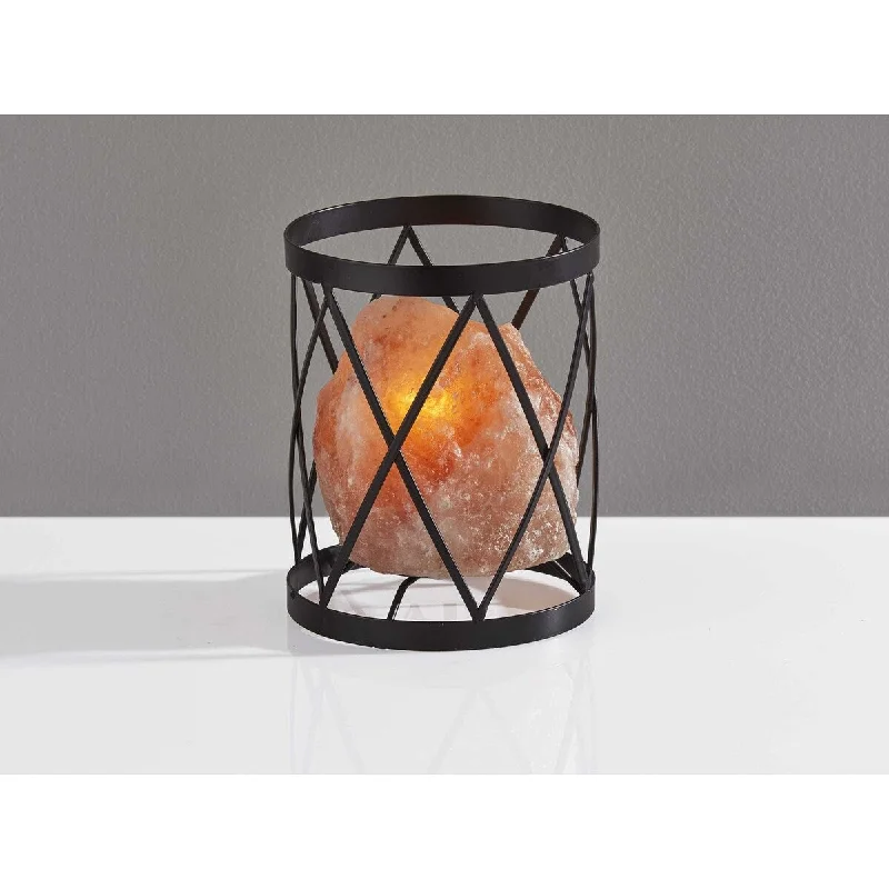 fabric table lamps with a linen shade for a relaxed and breathable lookfabric table lamps with a linen shade for a relaxed and breathable lookHomeRoots 6" X 6" X 7.5" Black Metal Himalayan Salt Table Lamp - 7.5 x 6 x 6