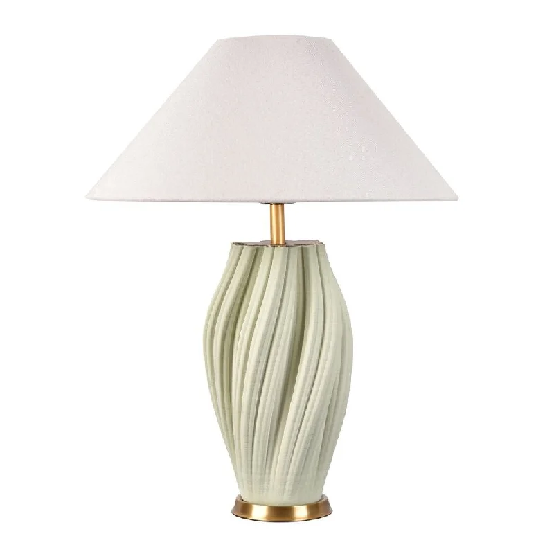 leather table lamps with a distressed texture for a rugged charmleather table lamps with a distressed texture for a rugged charmHomeRoots Set of Two 24" Mint Green Ceramic Bedside Table Lamps With White Empire Shade - 18.89