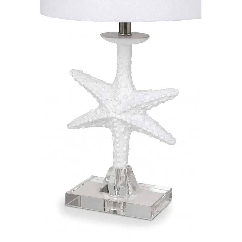 fabric table lamps with a linen shade for a relaxed and breathable lookfabric table lamps with a linen shade for a relaxed and breathable lookHomeRoots Set of Two 28" Clear and White Coastal Star Fish Table Lamps Coastal With White Drum Shades - 13' X '28' X '14