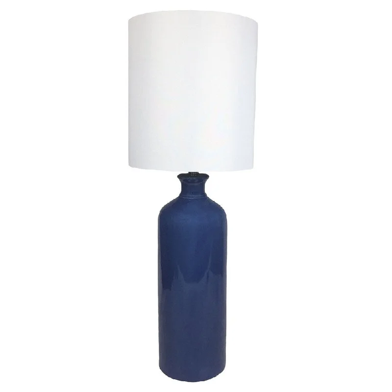 gothic style table lamps with dark finishes for a mysterious lookgothic style table lamps with dark finishes for a mysterious lookJT Lighting Navy Blue Ceramic Lamp with white shade