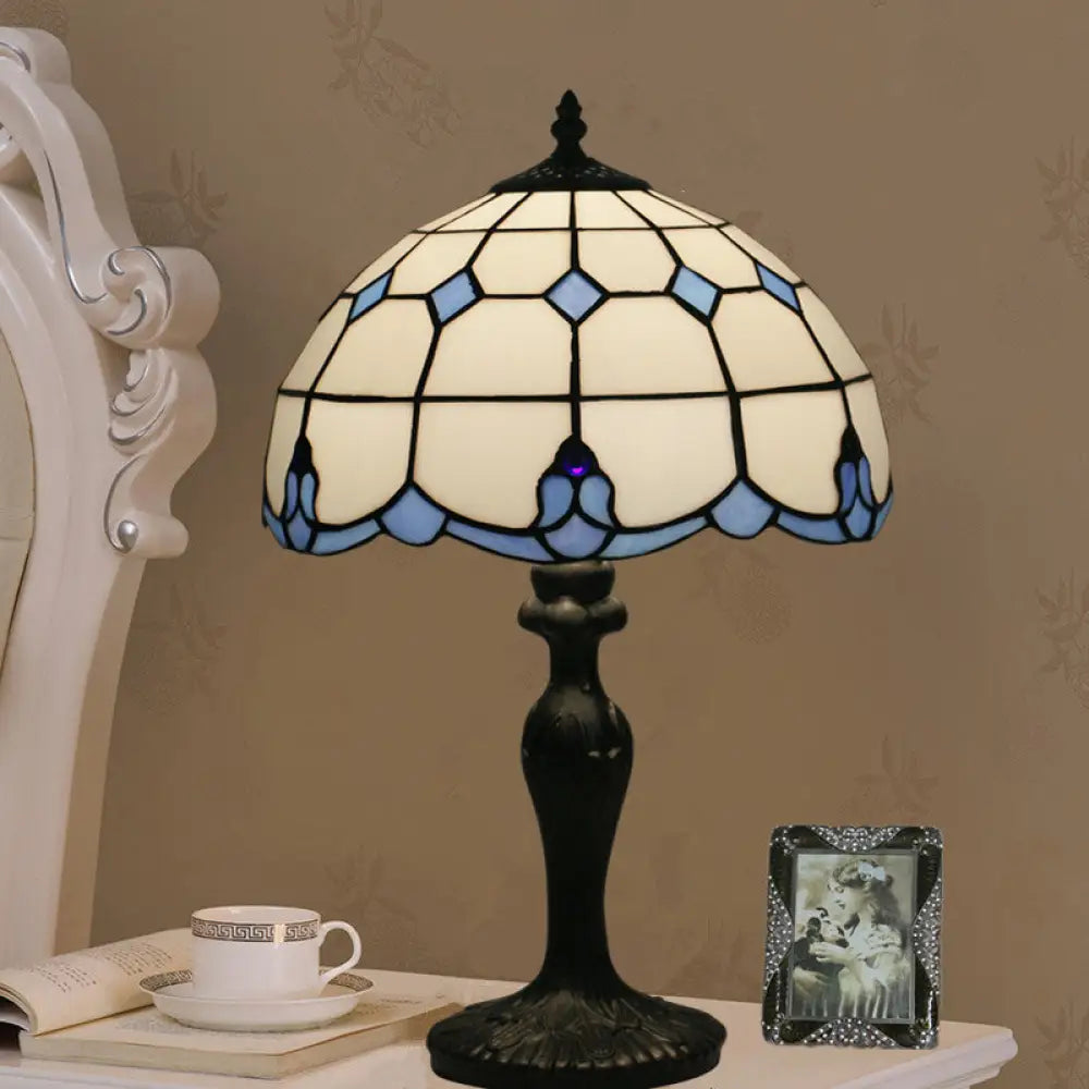 industrial style table lamps with exposed bulbs for loft apartmentsindustrial style table lamps with exposed bulbs for loft apartmentsMediterranean White Glass Lattice Bowl Night Light with Bronze Grid Pattern – 1-Light Desk Lighting