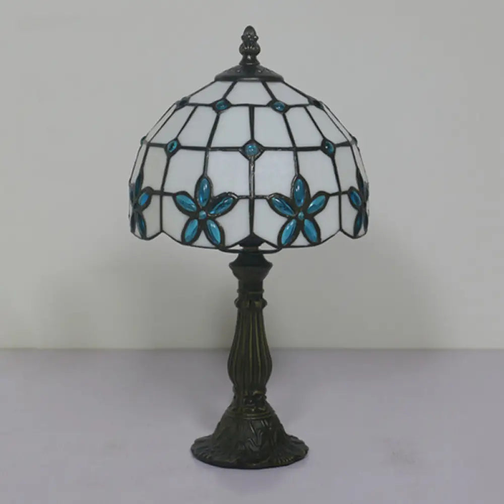 mid century modern table lamps with iconic designs for a stylish studymid century modern table lamps with iconic designs for a stylish studyVictorian Lattice Glass Table Lamp - White Bowl Design, 1 Light, Red/Yellow/Blue Floral Pattern - Nightstand Decor