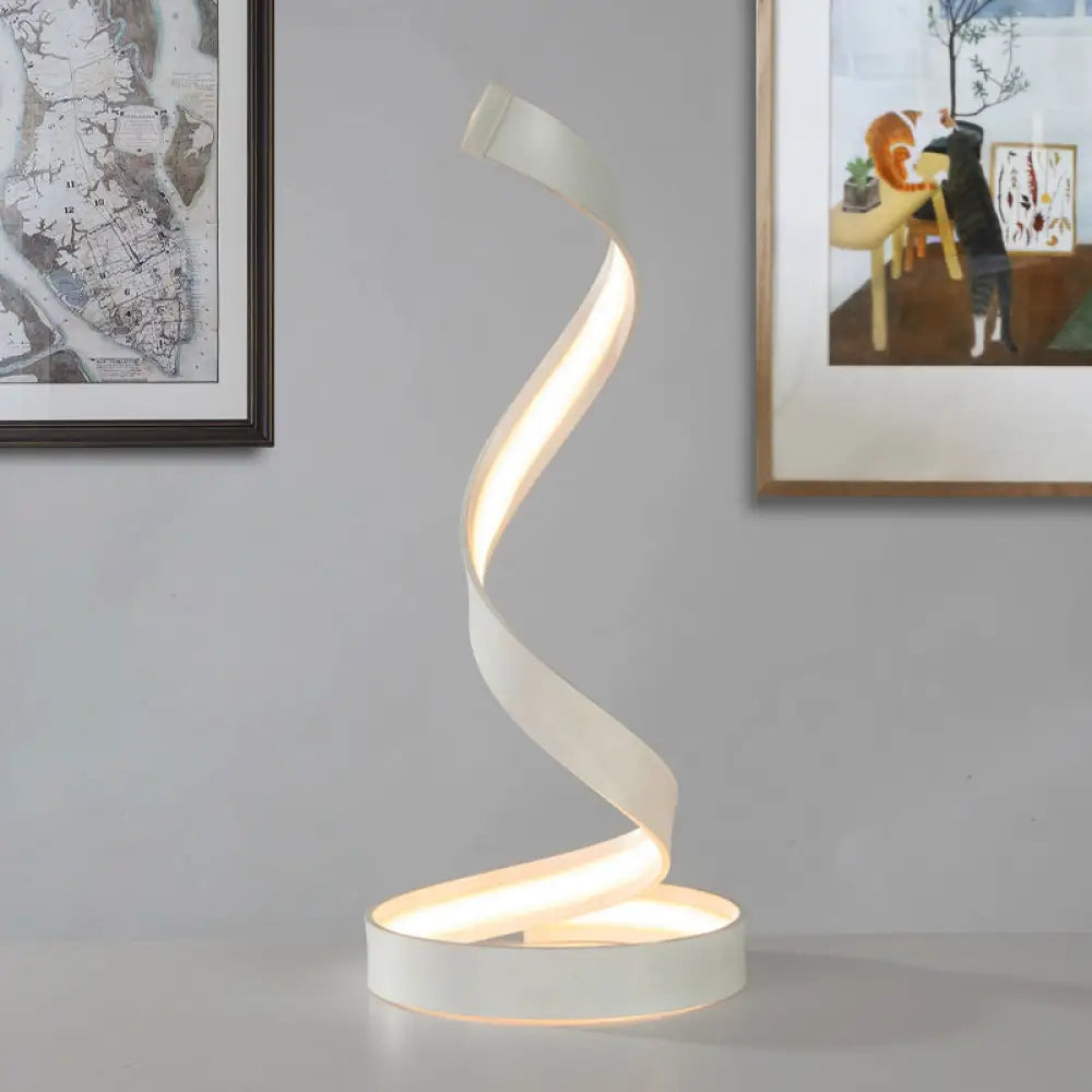 glass table lamps with a frosted surface for soft light diffusionglass table lamps with a frosted surface for soft light diffusionModern LED Desk Lamp in White with Twisted Acrylic Shade