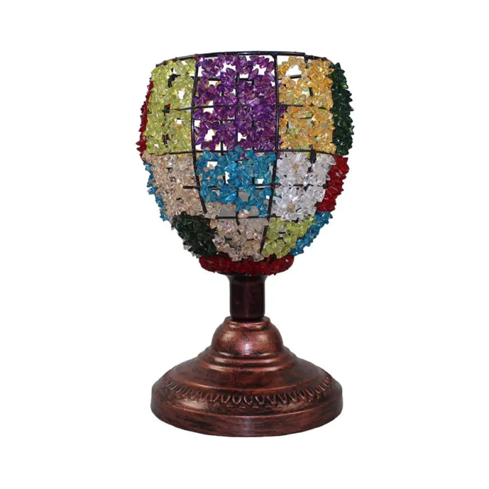 coastal style table lamps with nautical elements for beach housescoastal style table lamps with nautical elements for beach housesMetal Copper/Purple Table Lamp - Art Deco Nightstand Lighting for Living Room