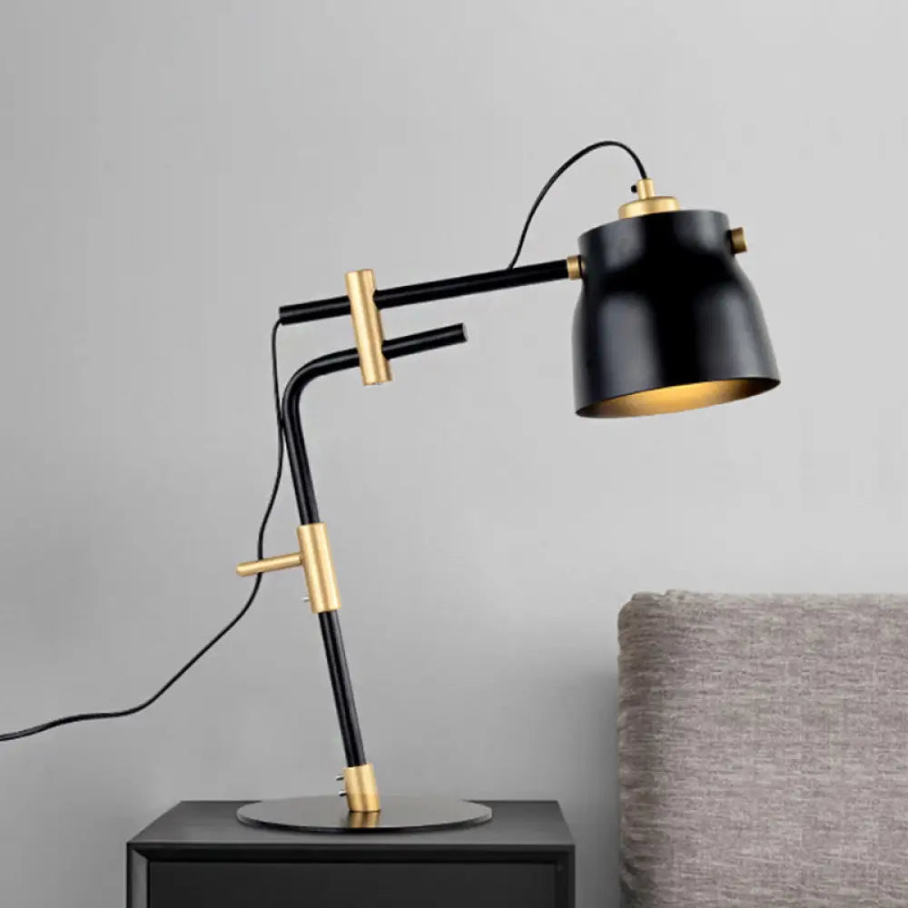 coastal style table lamps with nautical elements for beach housescoastal style table lamps with nautical elements for beach housesMetal Jar Night Table Lamp - Modernist Single Light with Black/Gold Finish & Balance Arm
