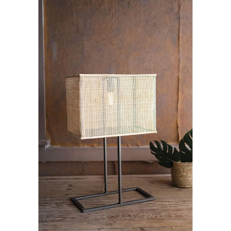 industrial style table lamps with exposed bulbs for loft apartmentsindustrial style table lamps with exposed bulbs for loft apartmentsMetal Tabletop Lamp With Rattan Shade - 26-inch Tall