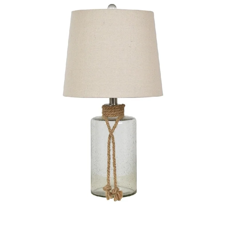asian inspired table lamps with bamboo accents for a zen atmosphereasian inspired table lamps with bamboo accents for a zen atmosphereMidsomer Clear 23-inch Glass and Rope Tapered Drum Table Lamp - 12x12x23