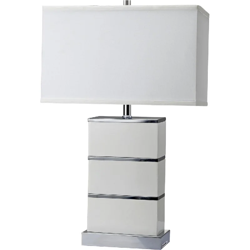 metal table lamps with a matte black finish for a sleek appearancemetal table lamps with a matte black finish for a sleek appearanceModern White and Silver Table Lamp with USB - Large