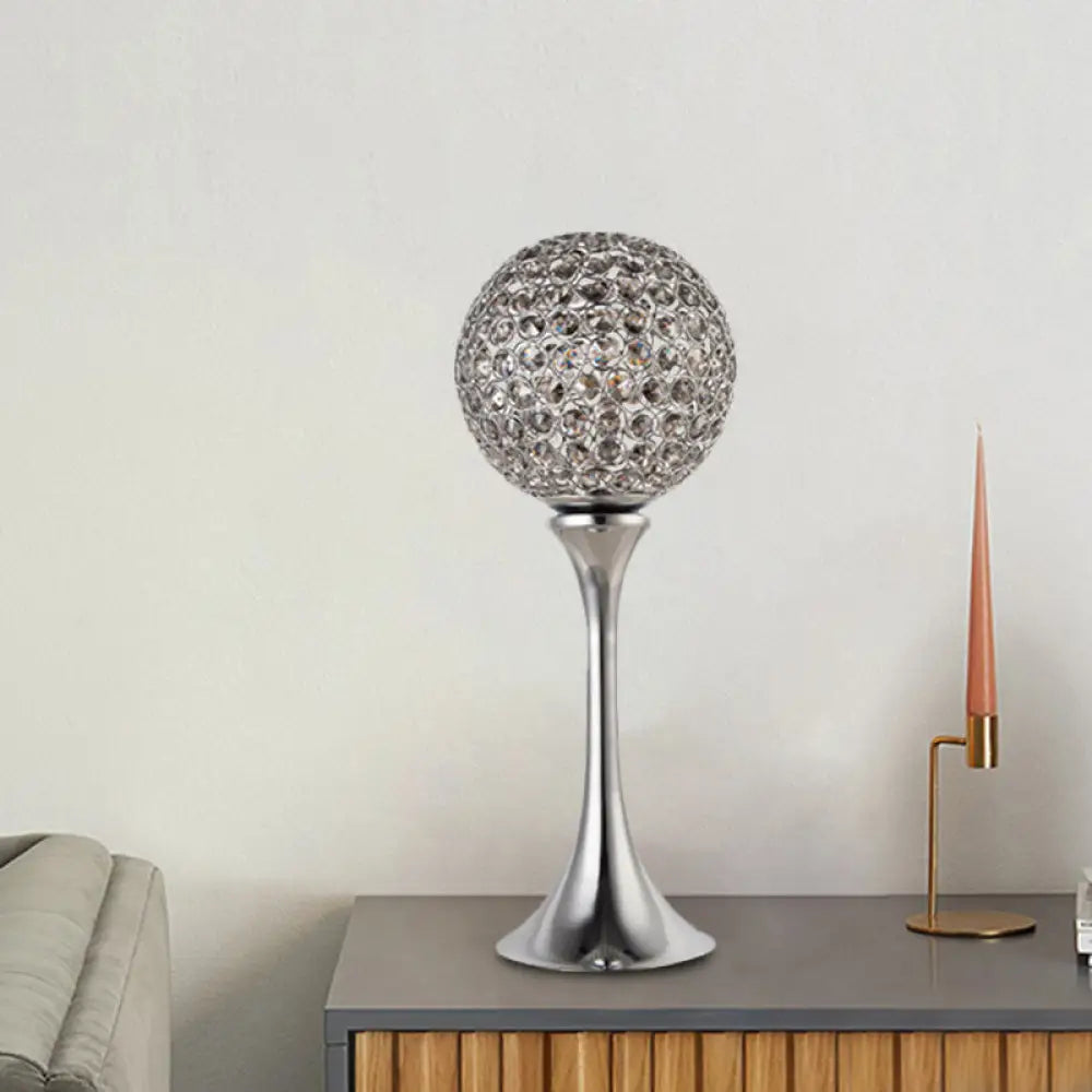 mid century modern table lamps with iconic designs for a stylish studymid century modern table lamps with iconic designs for a stylish studyPrismatic Chrome LED Table Lamp with Modernist Sphere Design