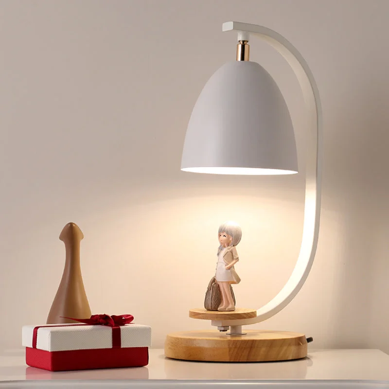 glass table lamps with a frosted surface for soft light diffusionglass table lamps with a frosted surface for soft light diffusionModern Nordic Conical Nightstand Lamp - White/Black Metallic, 1 Light, Girl Decor