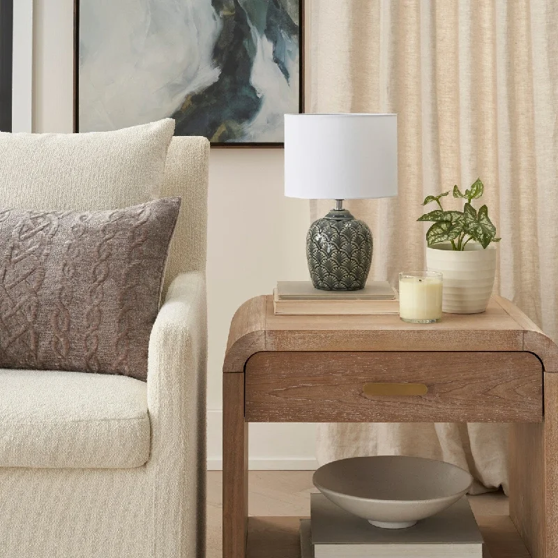 ceramic table lamps with hand painted designs for an artistic touchceramic table lamps with hand painted designs for an artistic touchNourison 13" Grey Carved Motif Ceramic Table Lamp