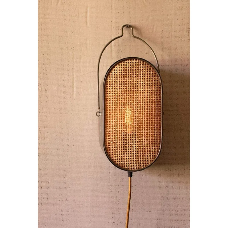 gothic style table lamps with dark finishes for a mysterious lookgothic style table lamps with dark finishes for a mysterious lookOval Metal Wall Light with Rattan Detail - 15.5-inch Tall