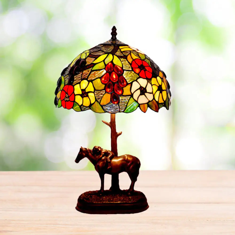 wooden table lamps with natural grain for a warm and organic feelwooden table lamps with natural grain for a warm and organic feelMorning Glory Stained Art Glass Tiffany Table Lamp with Horse Decor - Single Light, Coffee Finish