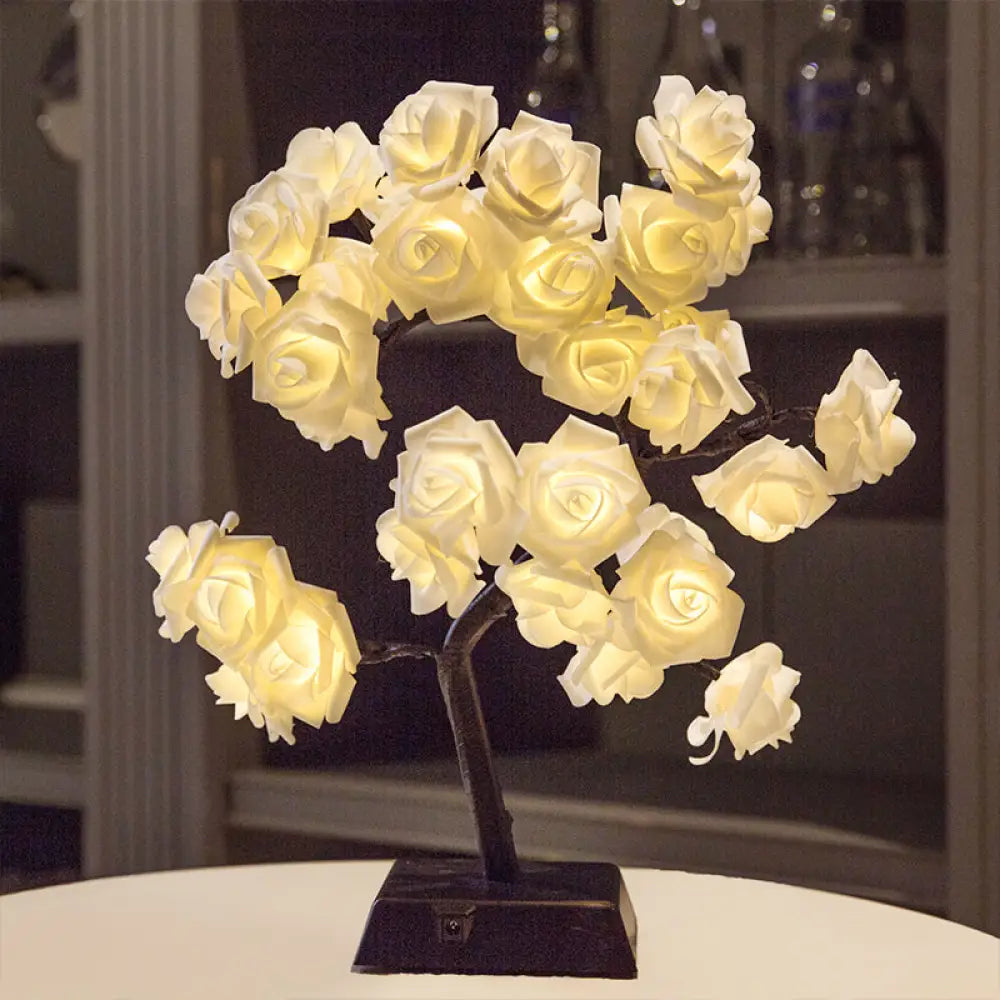 coastal style table lamps with nautical elements for beach housescoastal style table lamps with nautical elements for beach housesArt Deco LED Nightstand Light - Plastic White Rose Design for Restaurants
