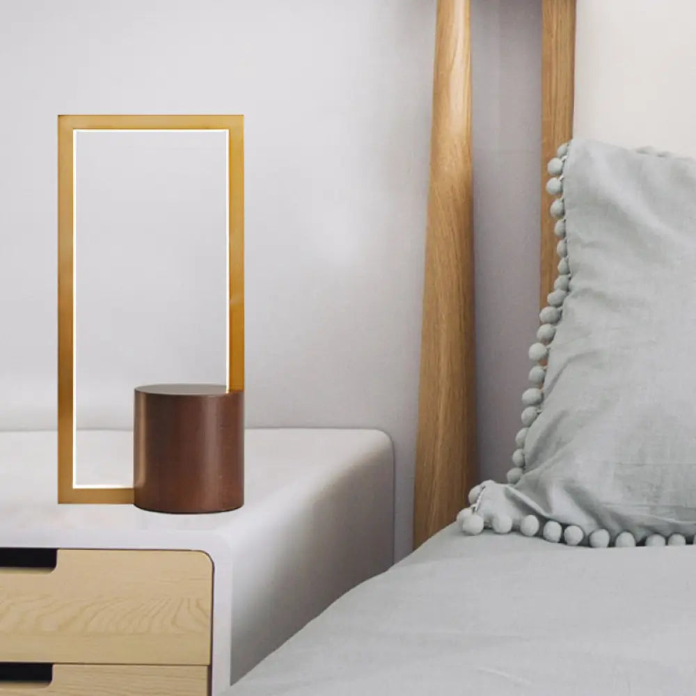 marble table lamps with a luxurious veined pattern for high end decormarble table lamps with a luxurious veined pattern for high end decorModernist LED Metal Task Light with Wood Base - Rectangular Brown Reading Lamp