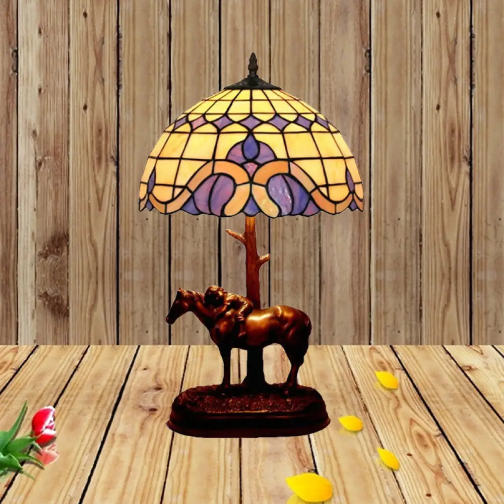 gothic style table lamps with dark finishes for a mysterious lookgothic style table lamps with dark finishes for a mysterious lookTiffany-Style Resin Horse Table Lamp: Stained Glass Night Light with Grid Shade