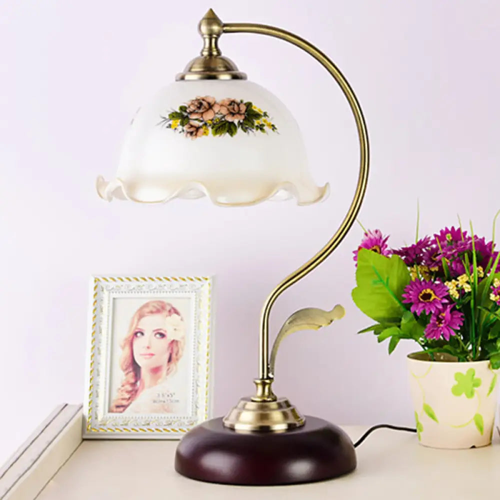 ceramic table lamps with hand painted designs for an artistic touchceramic table lamps with hand painted designs for an artistic touchRetro Pleated Night Light Desk Lamp: Single Bulb Frosted Glass with Floral Pattern