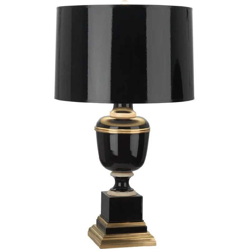 wooden table lamps with natural grain for a warm and organic feelwooden table lamps with natural grain for a warm and organic feelRobert Abbey 2503 One Light Table Lamp Annika Black Lacquered Paint w/ - Exact Size