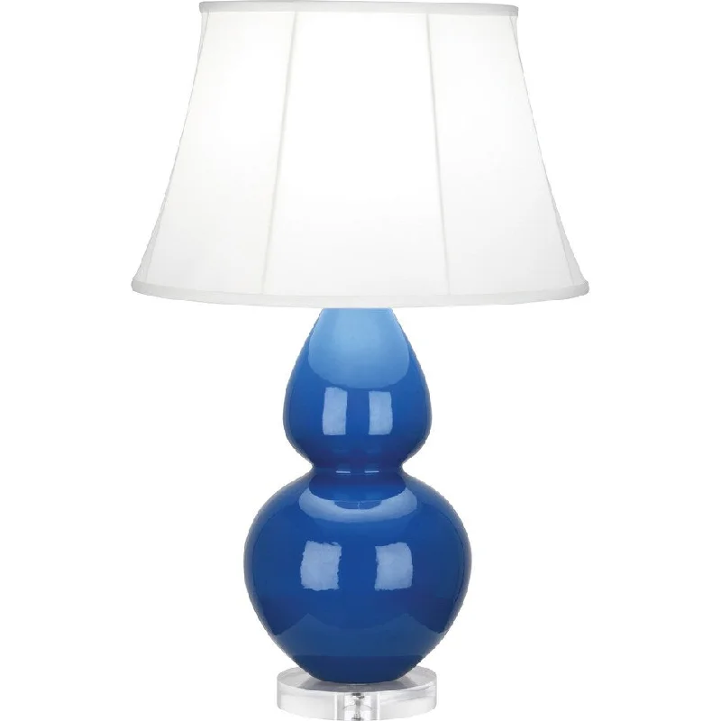 metal table lamps with a matte black finish for a sleek appearancemetal table lamps with a matte black finish for a sleek appearanceRobert Abbey A785 One Light Table Lamp Double Gourd Marine Blue Glazed - Exact Size