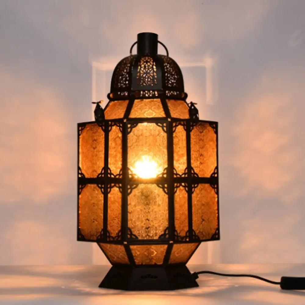 ceramic table lamps with hand painted designs for an artistic touchceramic table lamps with hand painted designs for an artistic touchArt Deco Amber Glass Lantern Nightstand Lamp for Bar - Rustic 1-Bulb Task Lighting
