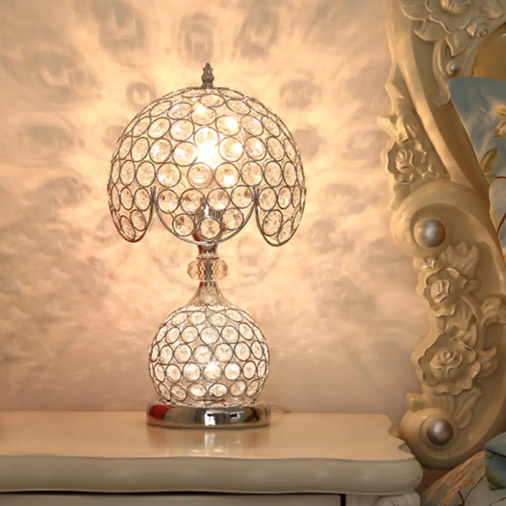 modern minimalist table lamps for contemporary living roomsmodern minimalist table lamps for contemporary living roomsStylish Crystal Silver Bedside Table Lamp with Scalloped Dome Design