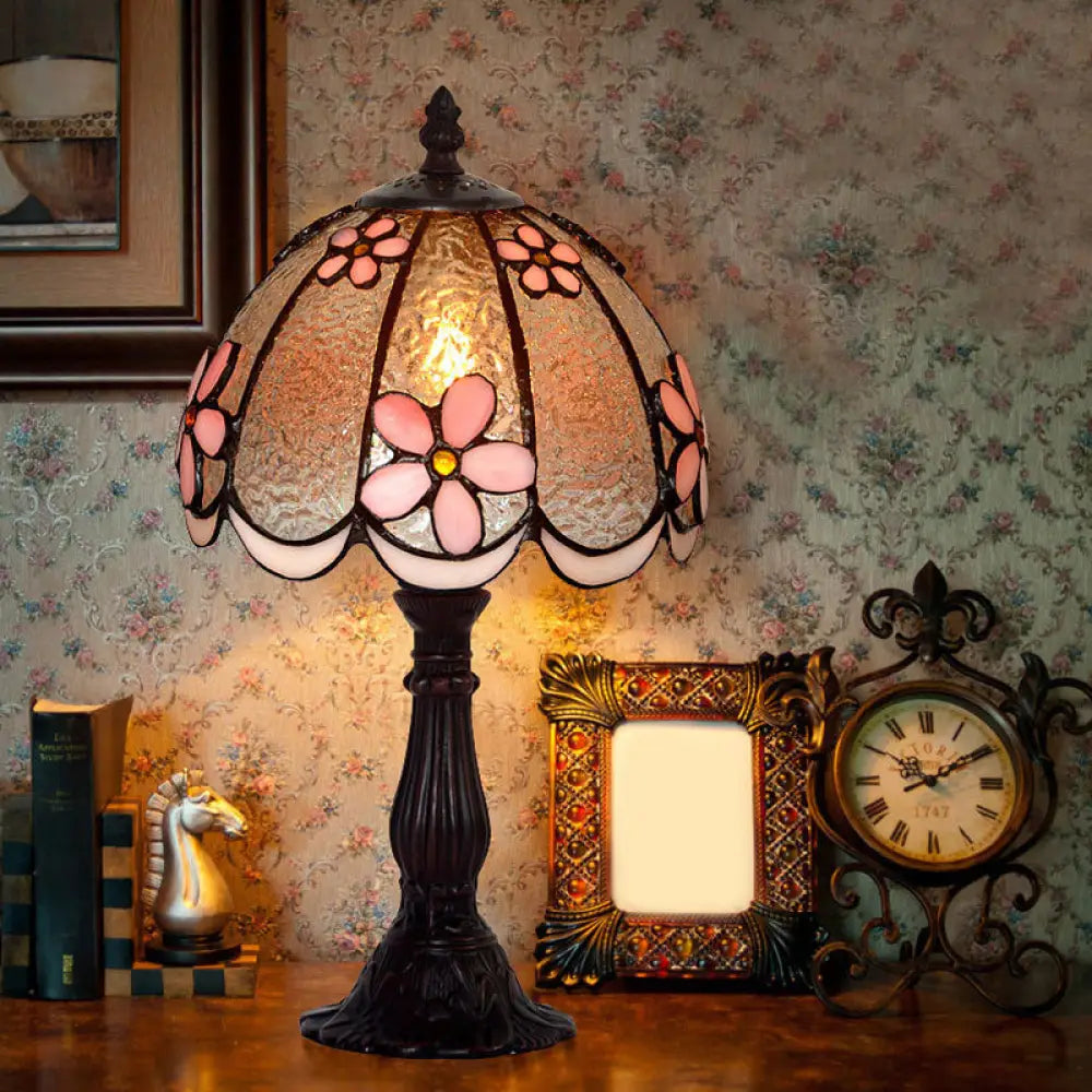 gothic style table lamps with dark finishes for a mysterious lookgothic style table lamps with dark finishes for a mysterious lookScalloped-Trim Dome Tiffany Glass Table Lamp with Night Light - White/Coffee with Flower Pattern