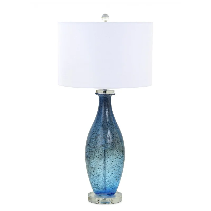 wooden table lamps with natural grain for a warm and organic feelwooden table lamps with natural grain for a warm and organic feelSet of 2 Shades of Blue Bubble Glass Table Lamps - 14 W x 30 D x 14 H